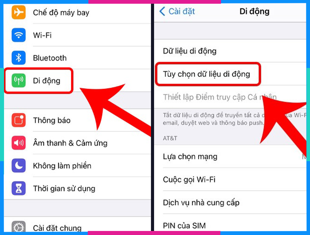 Cách khắc phục mạng 4G yếu trên iPhone B1