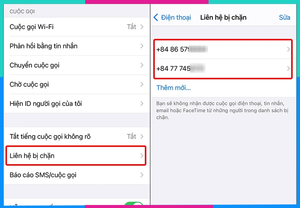 Khắc phục lỗi iPhone không gọi được Kiểm tra danh sách chặn B2