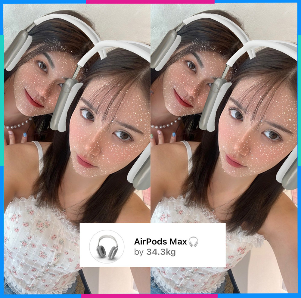Filter Instagram mặt mày nạ AirPods Max