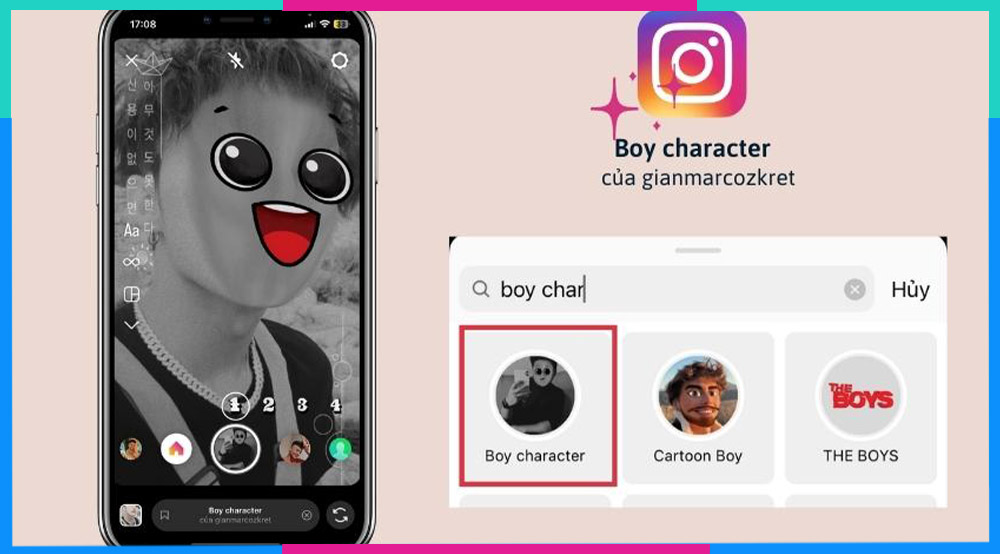Filter Instagram đẹp cho nam Boy character