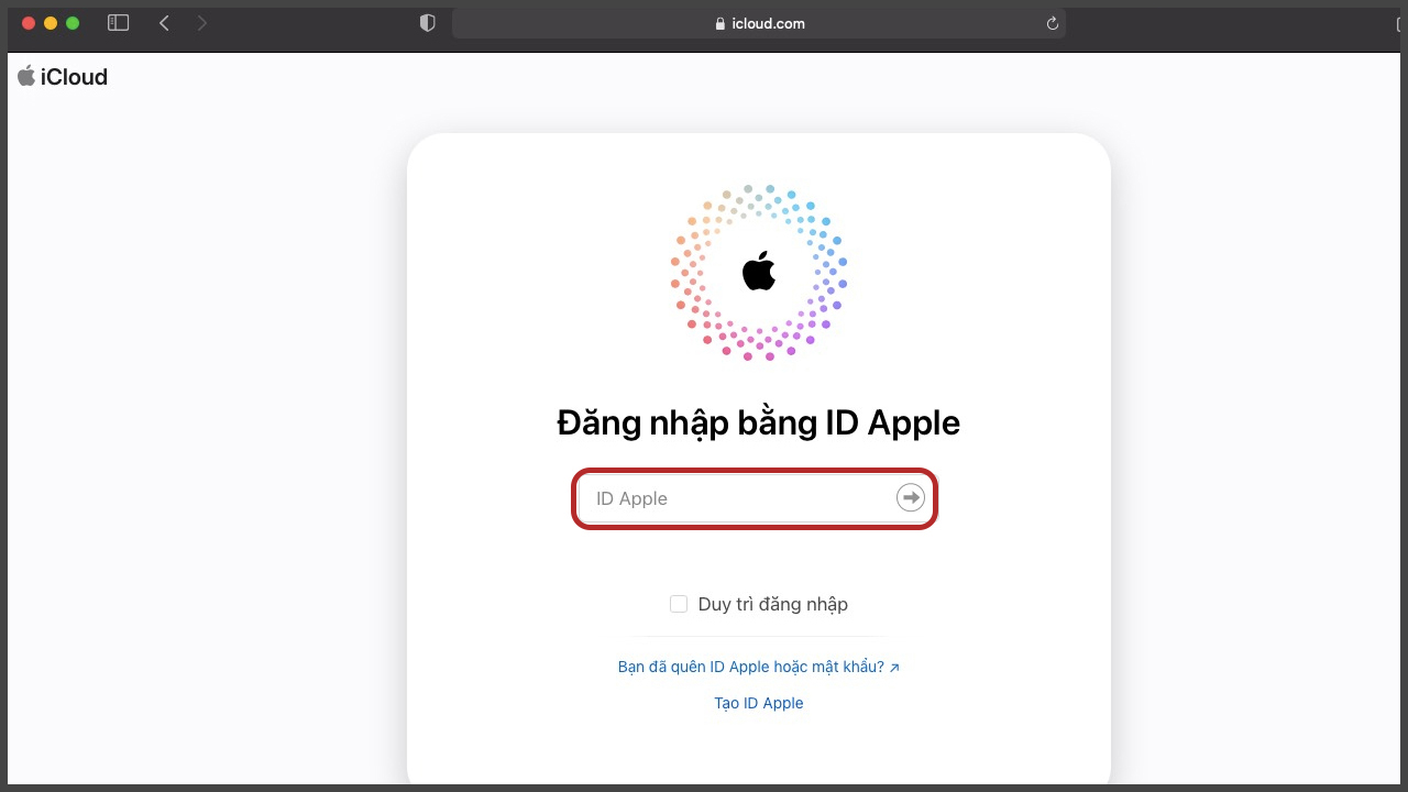 Cách thoát iCloud cho Apple Watch trên máy tính bước 1