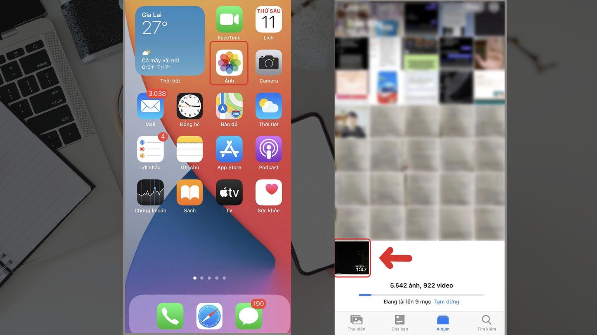 Cách cắt video trên iPhone với tính năng Chỉnh sửa (Photo) Cách cắt video trên iPhone với tính năng Chỉnh sửa (Photo)