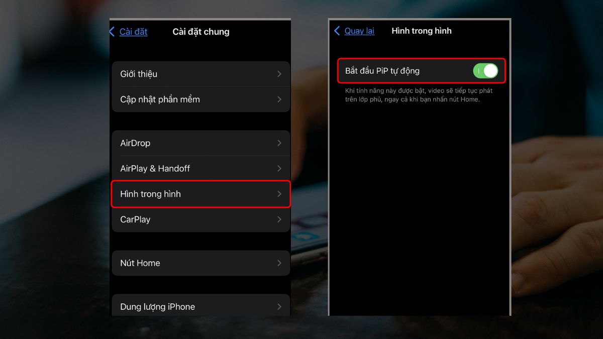 bằng tính năng Picture-in-Picture (PiP) bằng tính năng Picture-in-Picture (PiP)