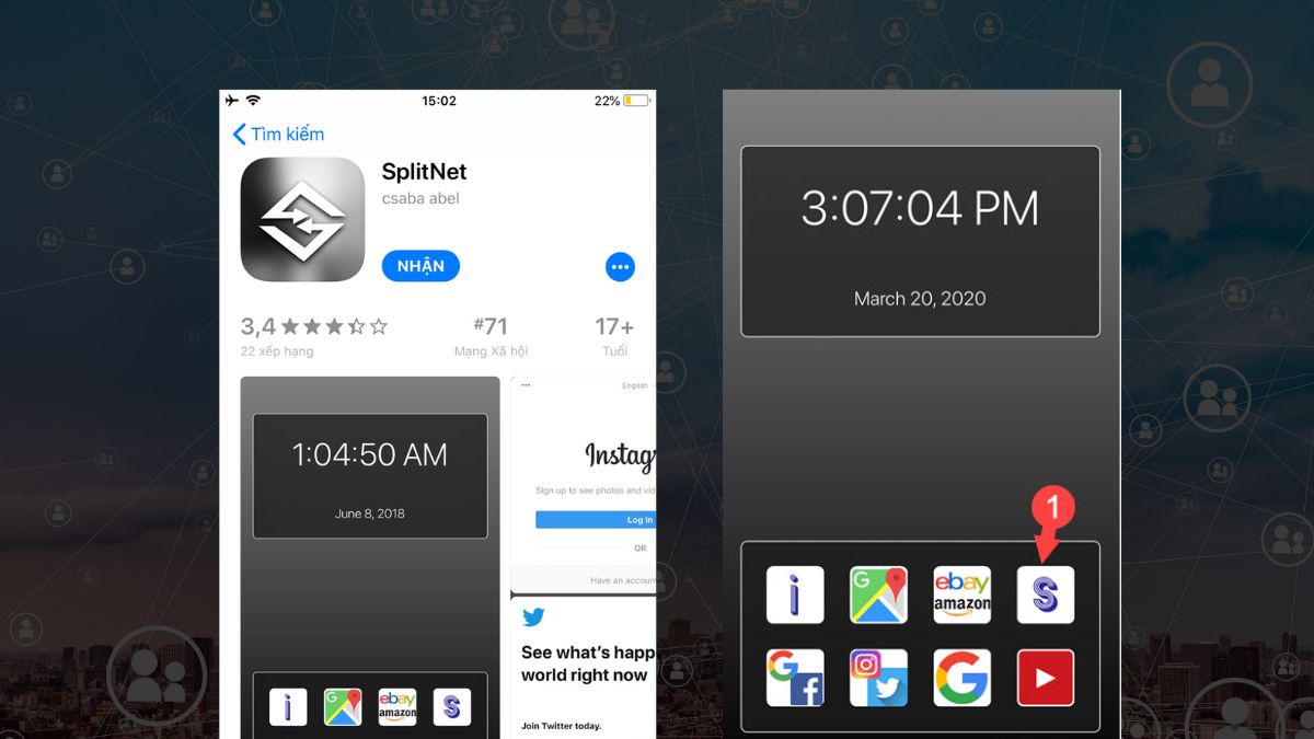 bằng ứng dụng Split Net bằng ứng dụng Split Net