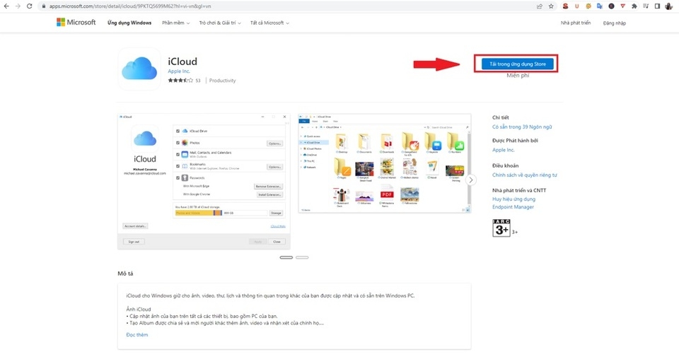 Cách đăng nhập iCloud trên máy tính Windows bước 1