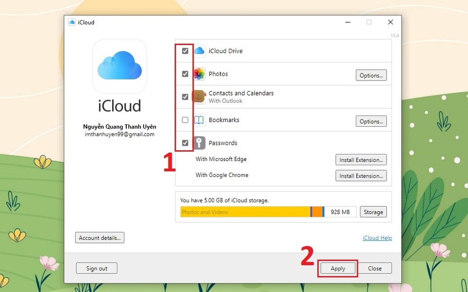 Cách đăng nhập iCloud trên máy tính Windows bước 2