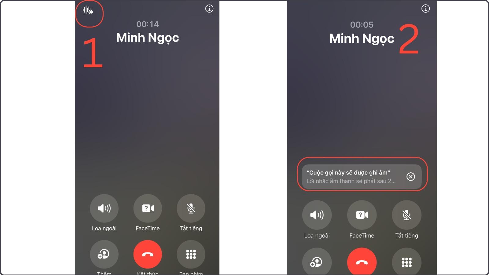 Cách ghi âm cuộc gọi trên iPhone bằng tính năng ghi âm có sẵn bước 1