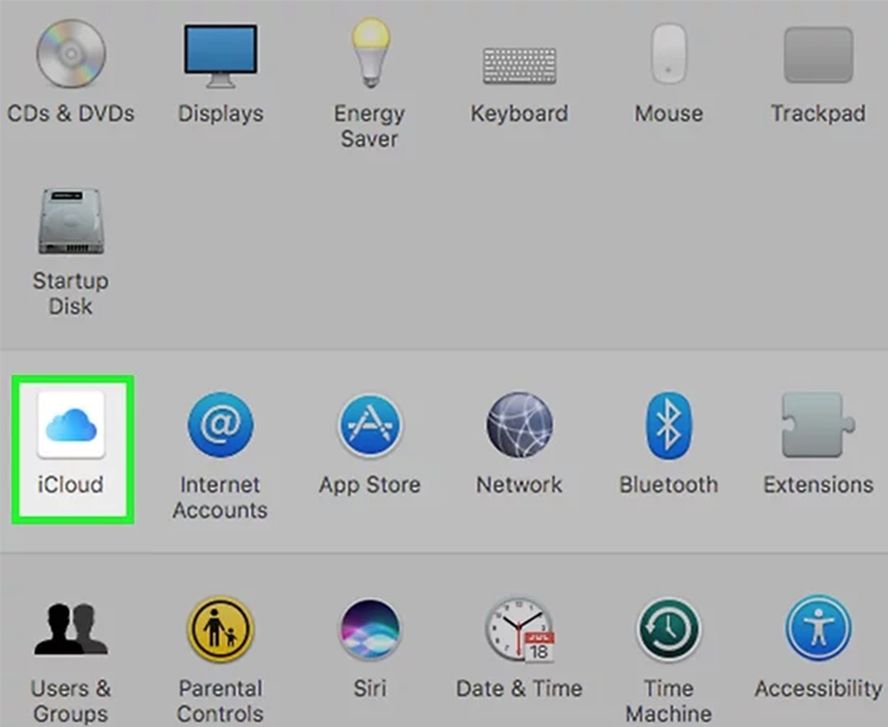Cách đổi iCloud trên Macbook qua hệ thống bước 1