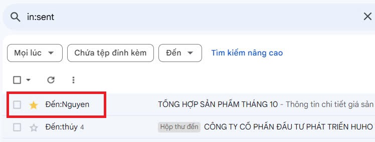 Đánh dấu sao khi gửi thư bằng máy tính bước 4