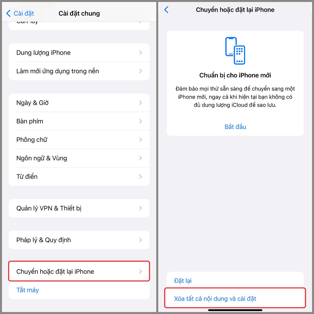 Đặt lại cài đặt gốc trên iPhone Đặt lại cài đặt gốc trên iPhone