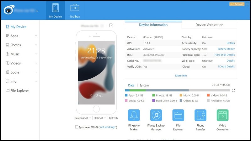 Dùng phần mềm iTools 