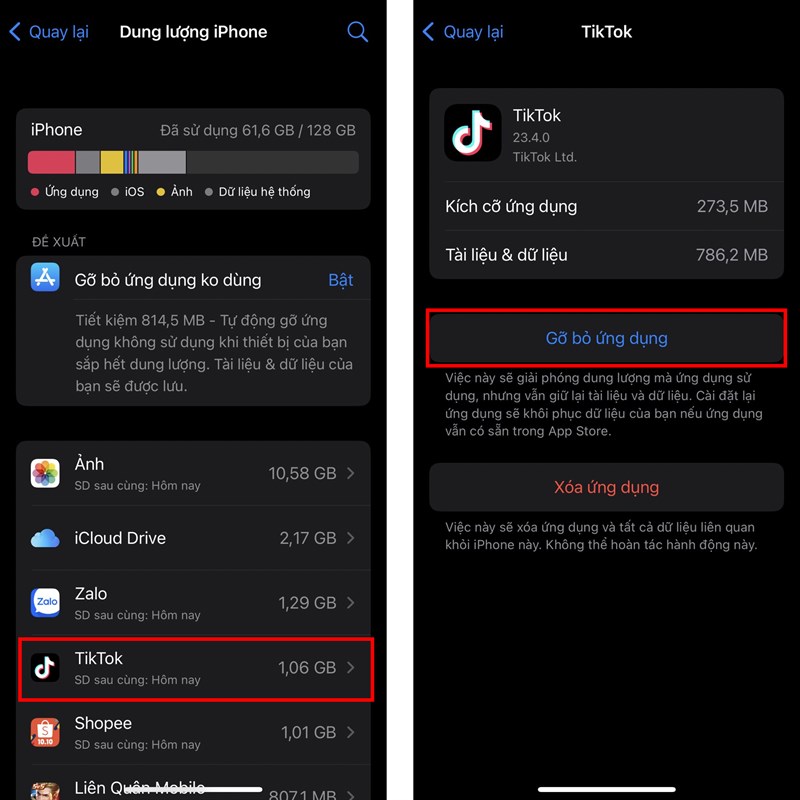 Giải phóng dung lượng iPhone bằng cách Dọn dẹp bộ nhớ đệm ứng dụng bước 2
