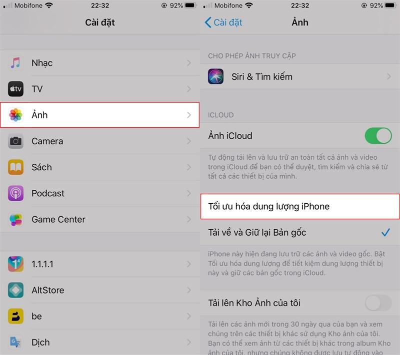 Giải phóng dung lượng iPhone bằng cách vô hiệu hóa tính năng lưu bản sao ảnh gốc
