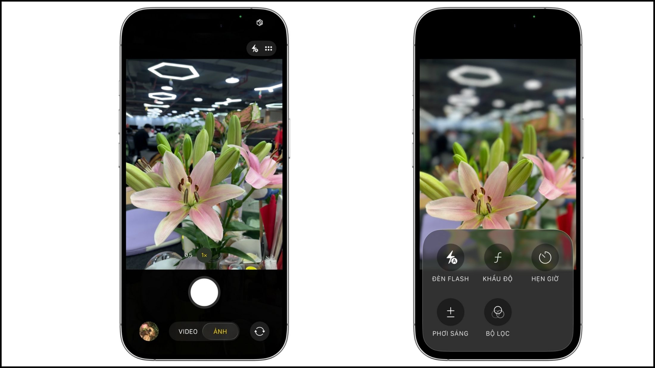 Ứng dụng Camera với giao diện tối giản