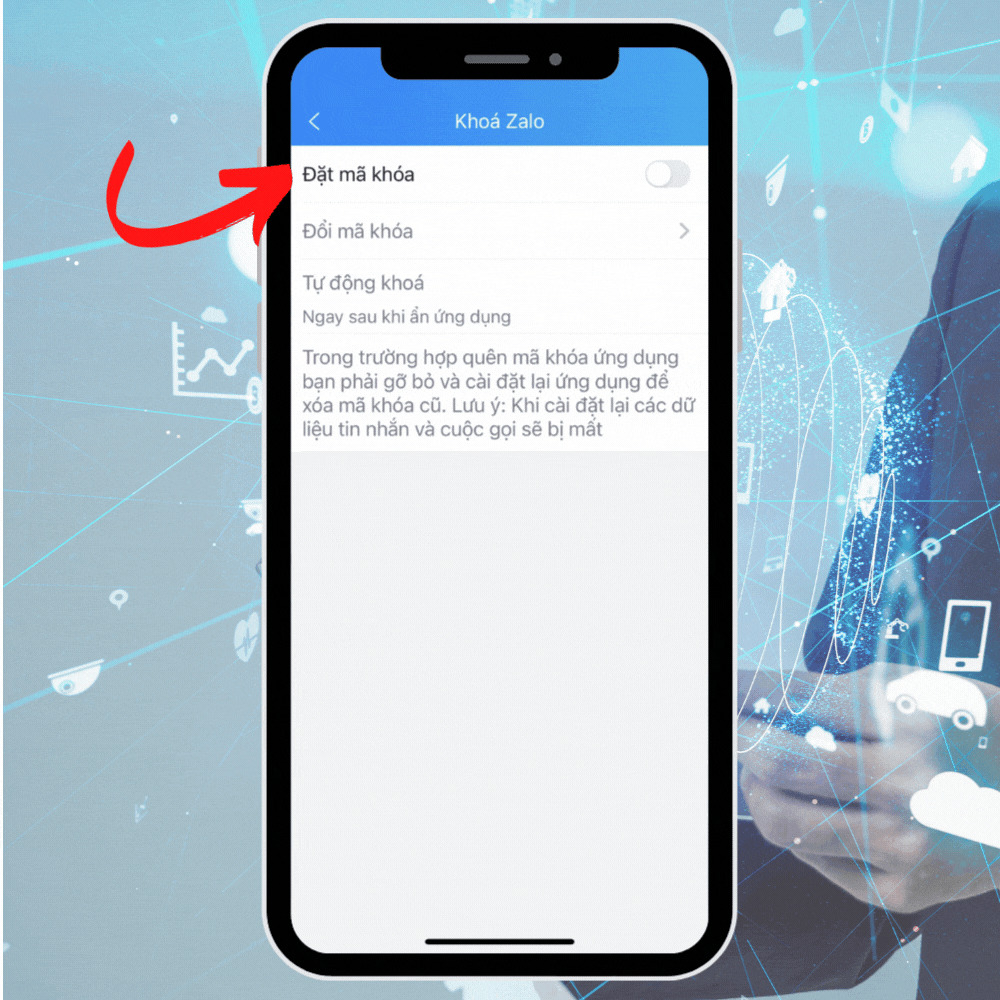 Khóa ứng dụng Zalo nhắn tin trên iPhone bước 3