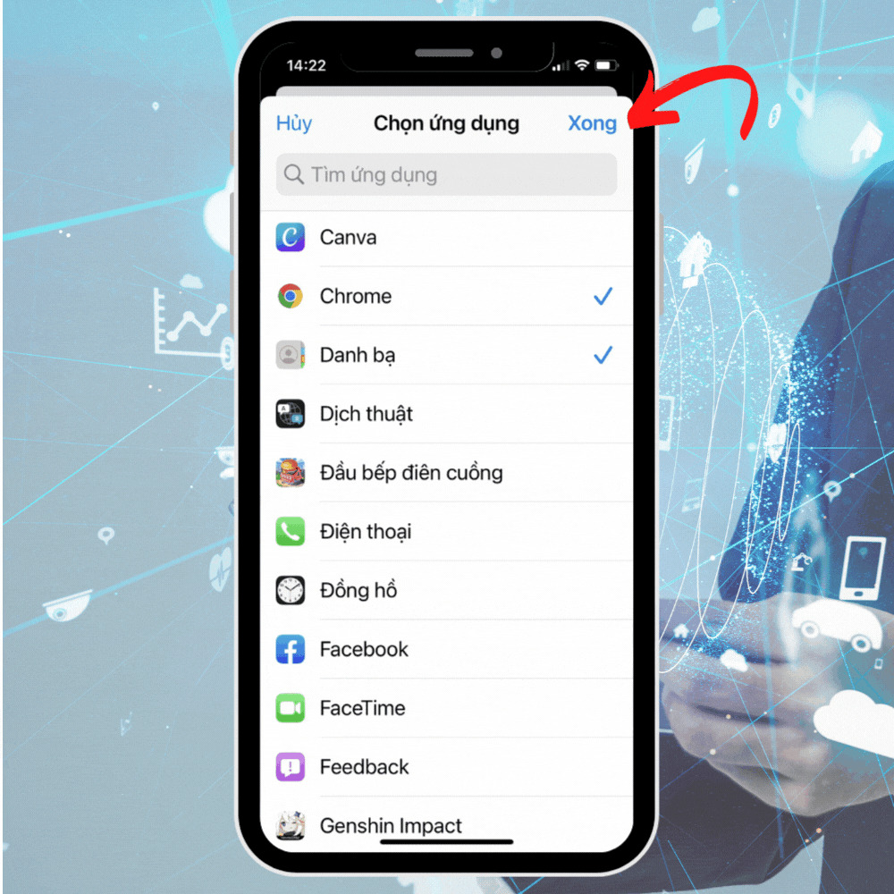 Khóa ứng dụng trên iPhone với tính năng Face ID bước 2