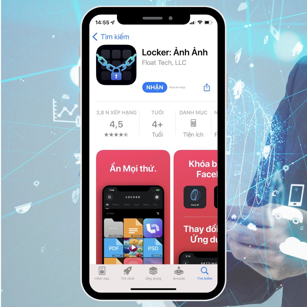 Khóa ứng dụng trên iPhone với ứng dụng Locker bước 1