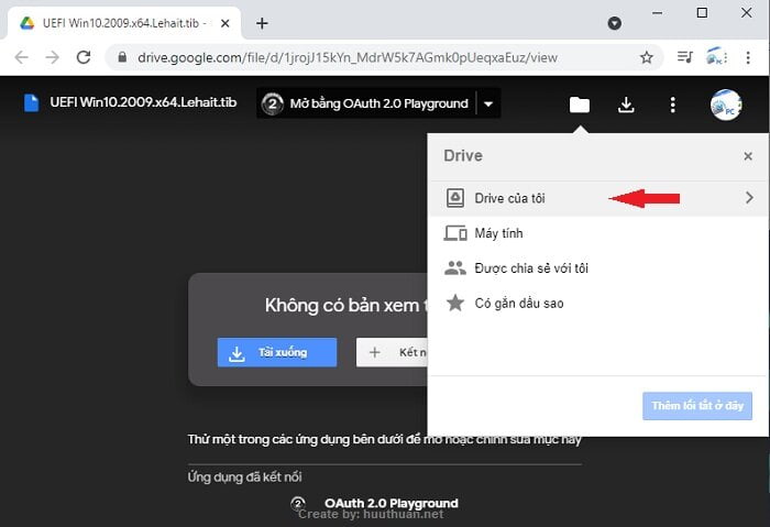 Cách tải khi Google Drive quá giới hạn bằng đồng bộ file bước 2