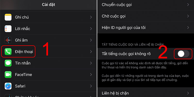 Tắt tiếng cuộc gọi lạ