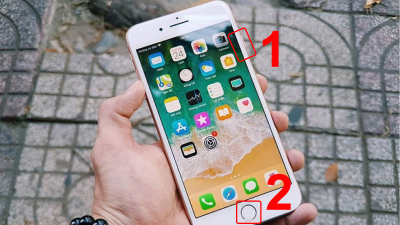 Cách chụp ảnh màn hình iPhone có nút Home (6 đến 8 plus)