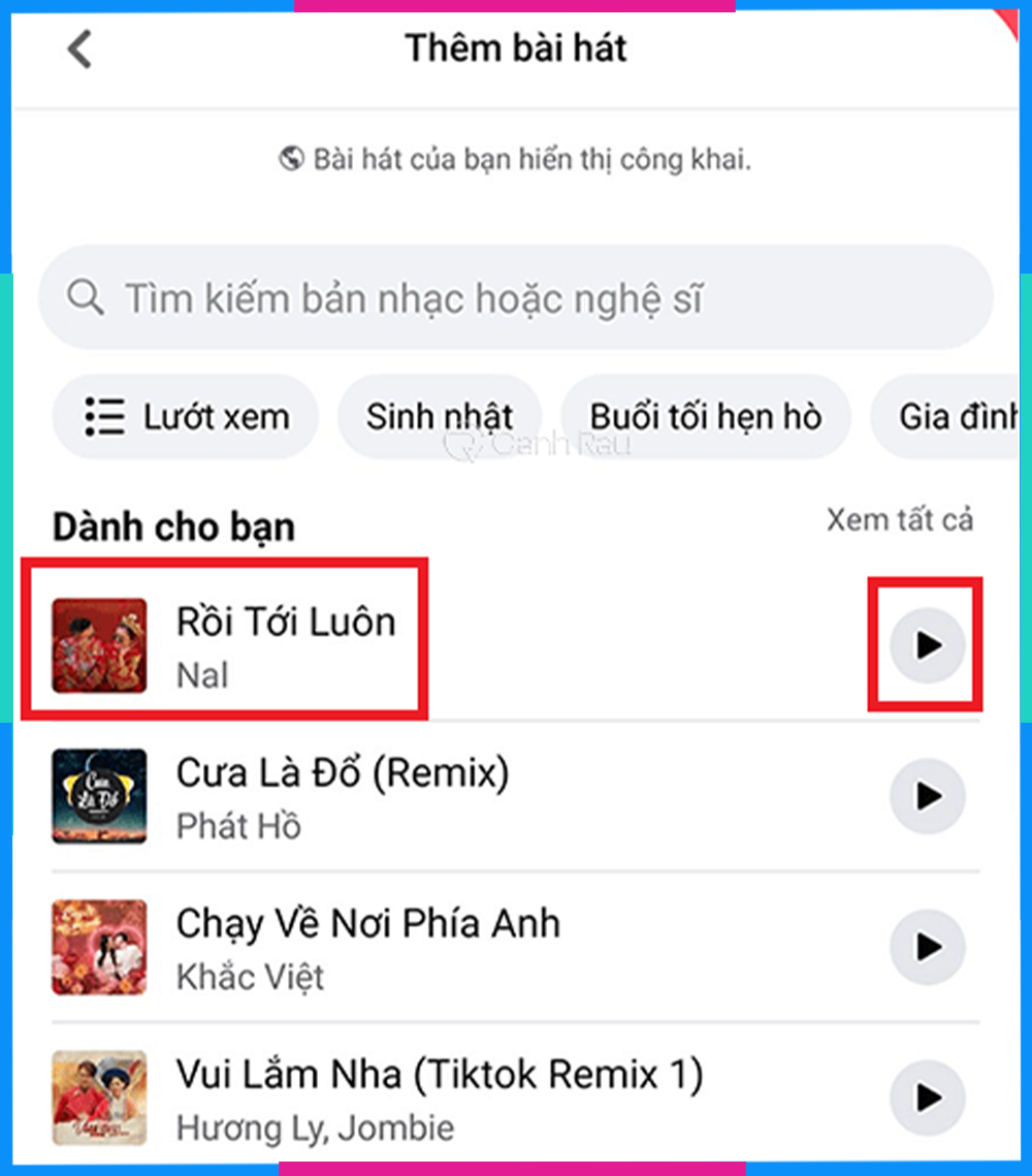 Cách thêm nhạc vào Facebook Android B3