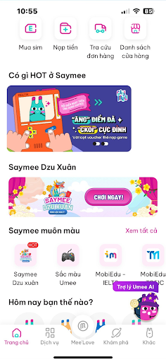 Bước 1: Đăng nhập app bằng số thuê bao Saymee