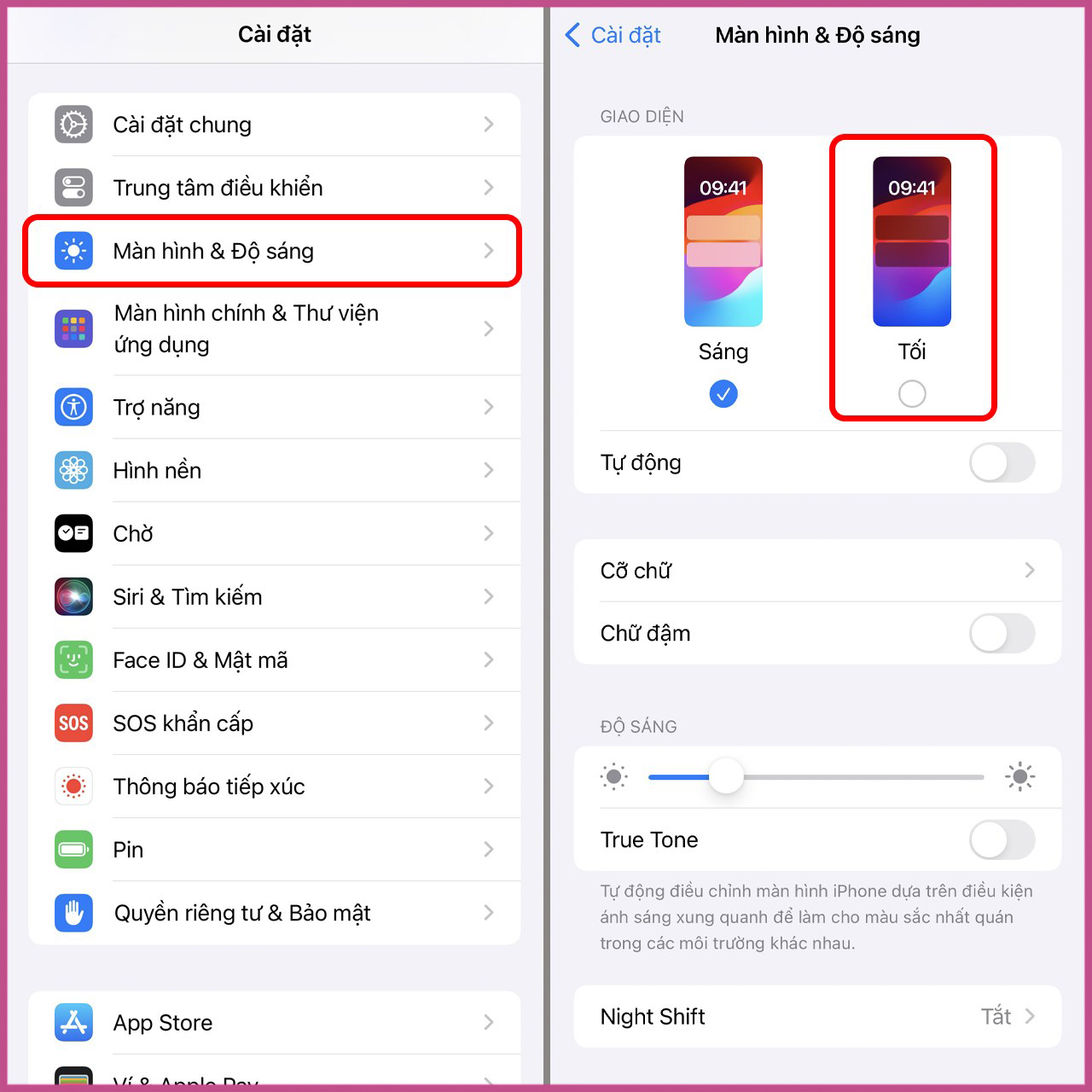 Các bước bật chế độ tối trên Threads với điện thoại iPhone bước 1
