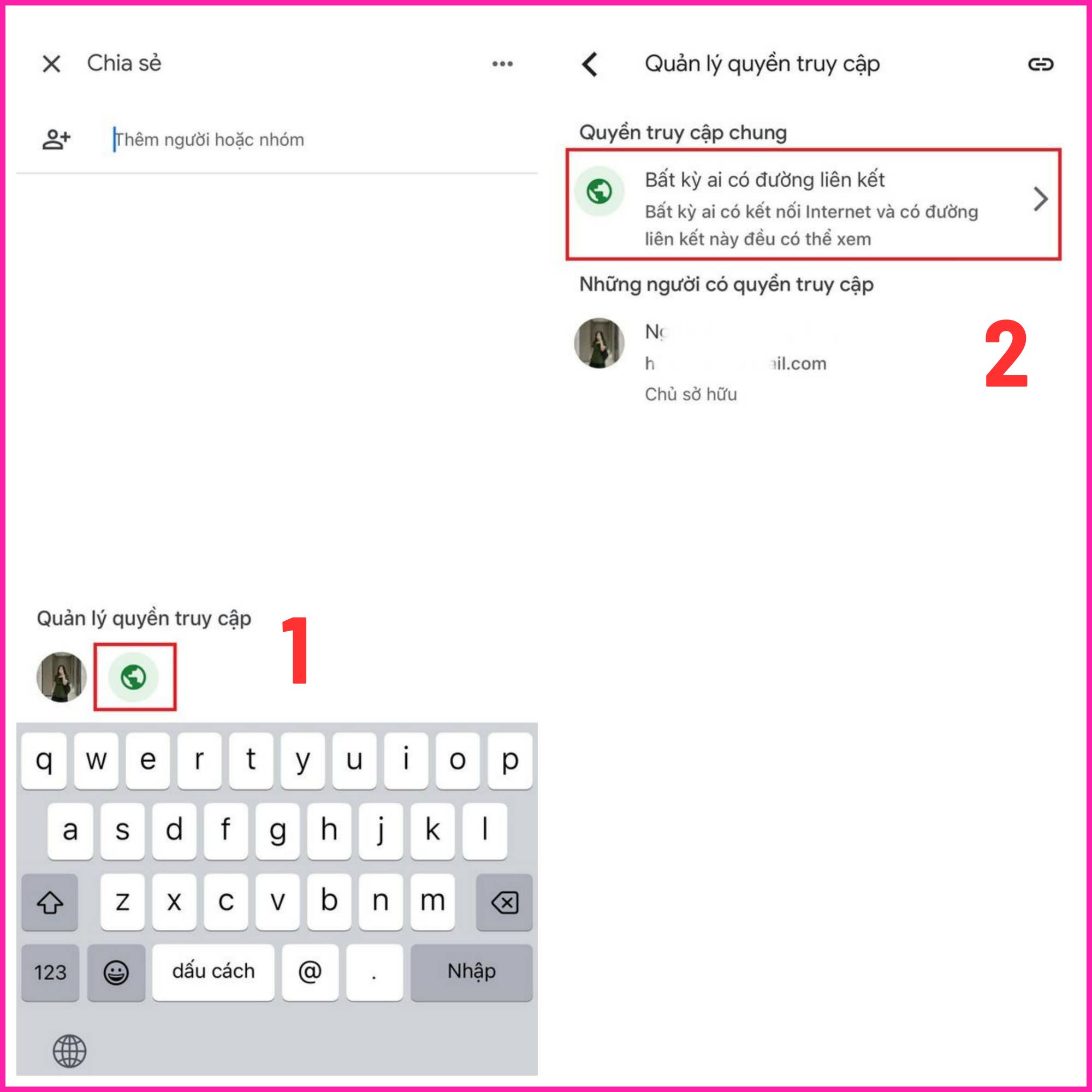 Cách lấy link Google Drive trên điện thoại bước 2