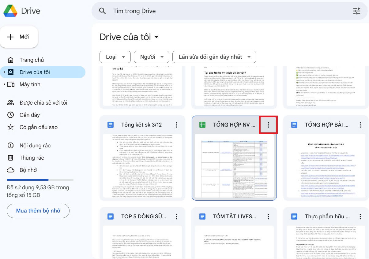 Cách lấy link Google Drive trên máy tính bước 1
