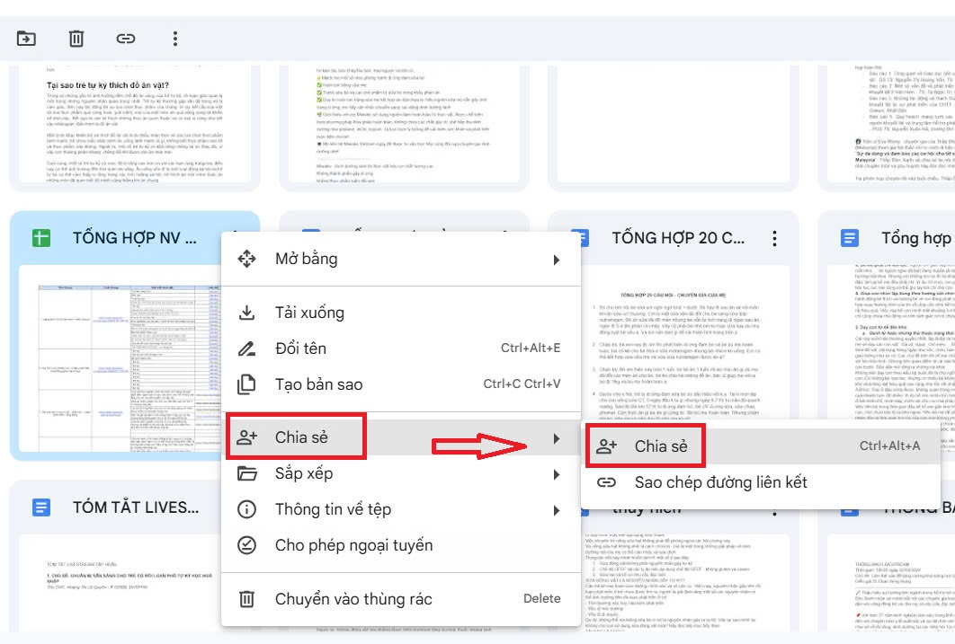 Cách lấy link Google Drive trên máy tính bước 2