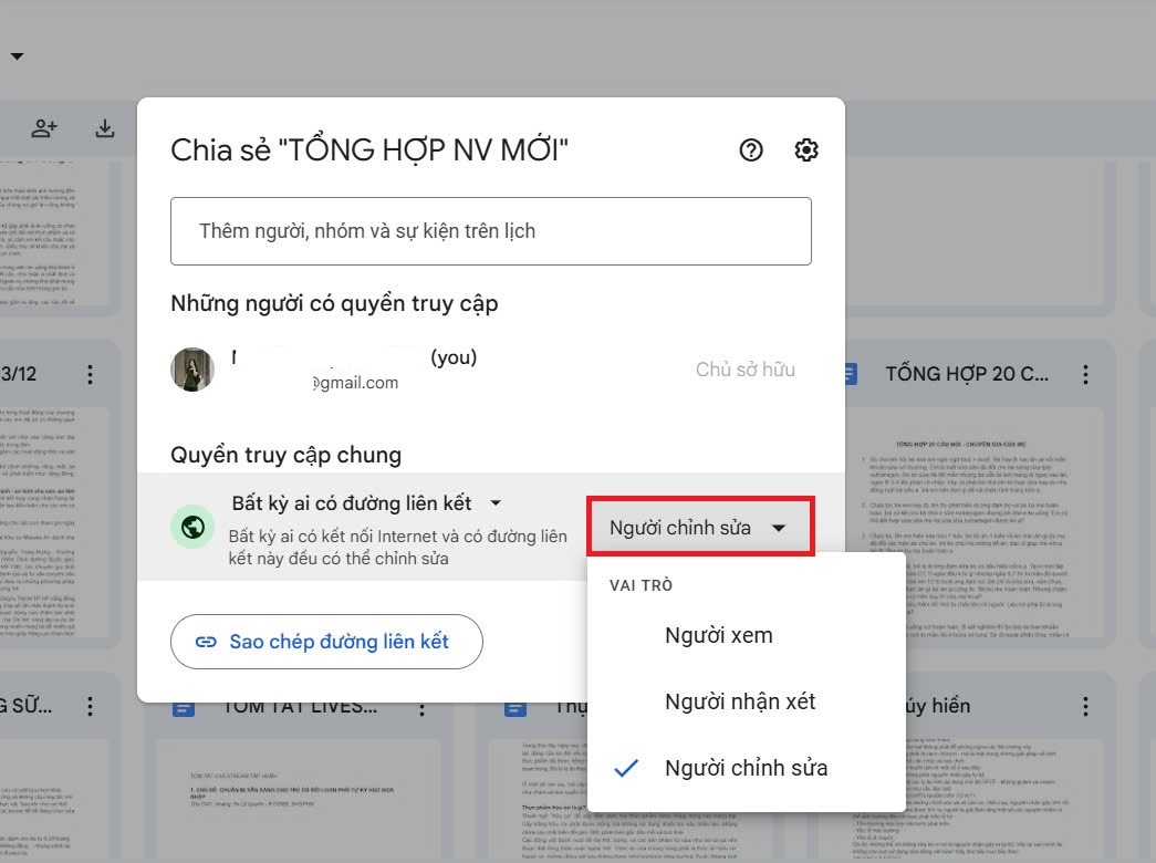 Cách lấy link Google Drive trên máy tính bước 3