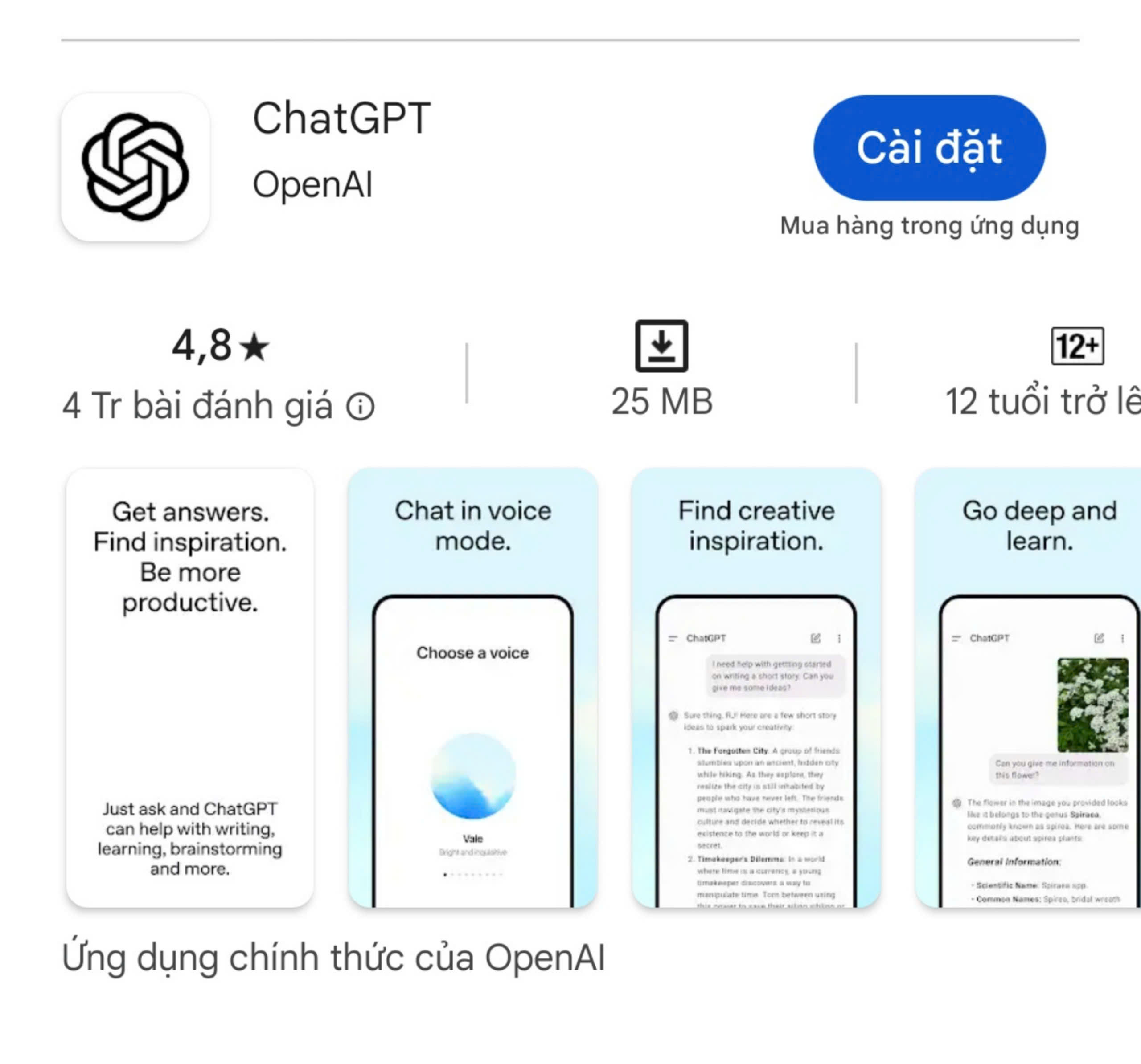 Đăng nhập ChatGPT trên điện thoại bước 1