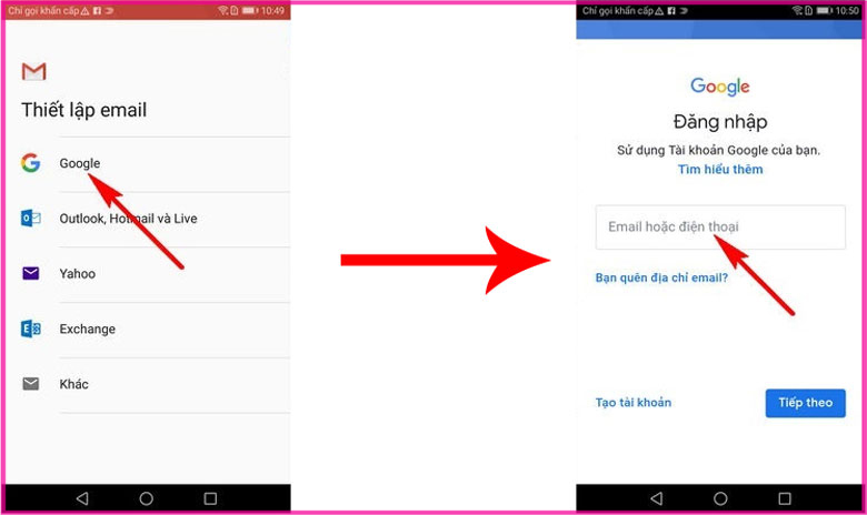 Các bước thực hiện gửi video qua Gmail trên điện thoại bước 1