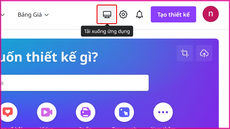 Các thao tác khi thực hiện tải Canva về máy tính bước 2