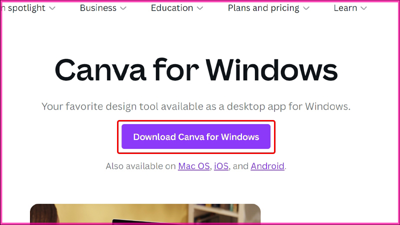 Các thao tác khi thực hiện tải Canva về máy tính bước 3