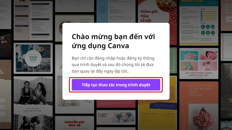 Các thao tác khi thực hiện tải Canva về máy tính bước 5