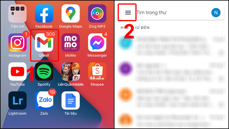 cách bật tắt thông báo gmail trên điện thoại IOS 2