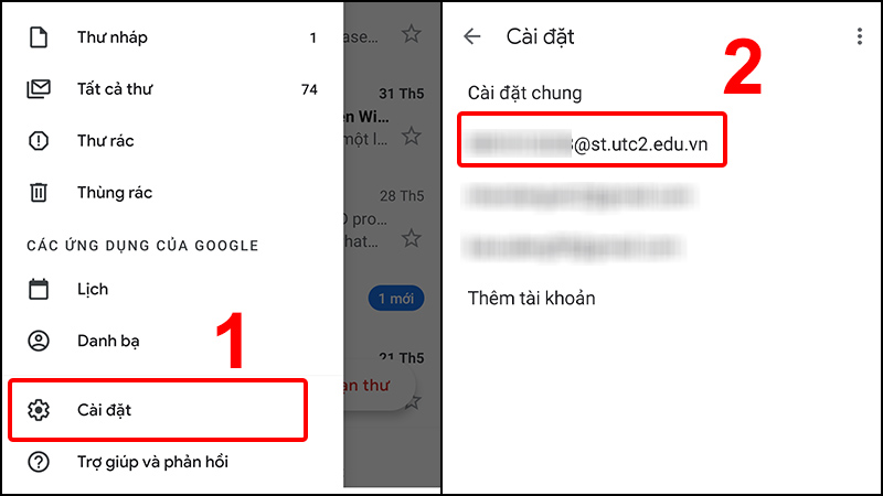 cách bật tắt thông báo gmail trên điện thoại Androi 4