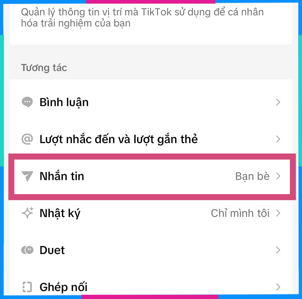 Cách bật tính năng nhắn tin trên TikTok B3.2