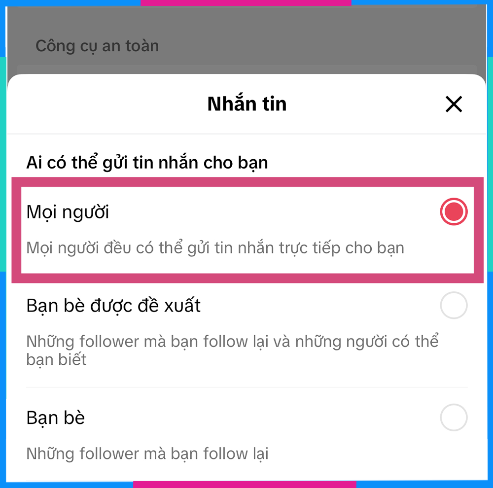 Cách bật tính năng nhắn tin trên TikTok B4