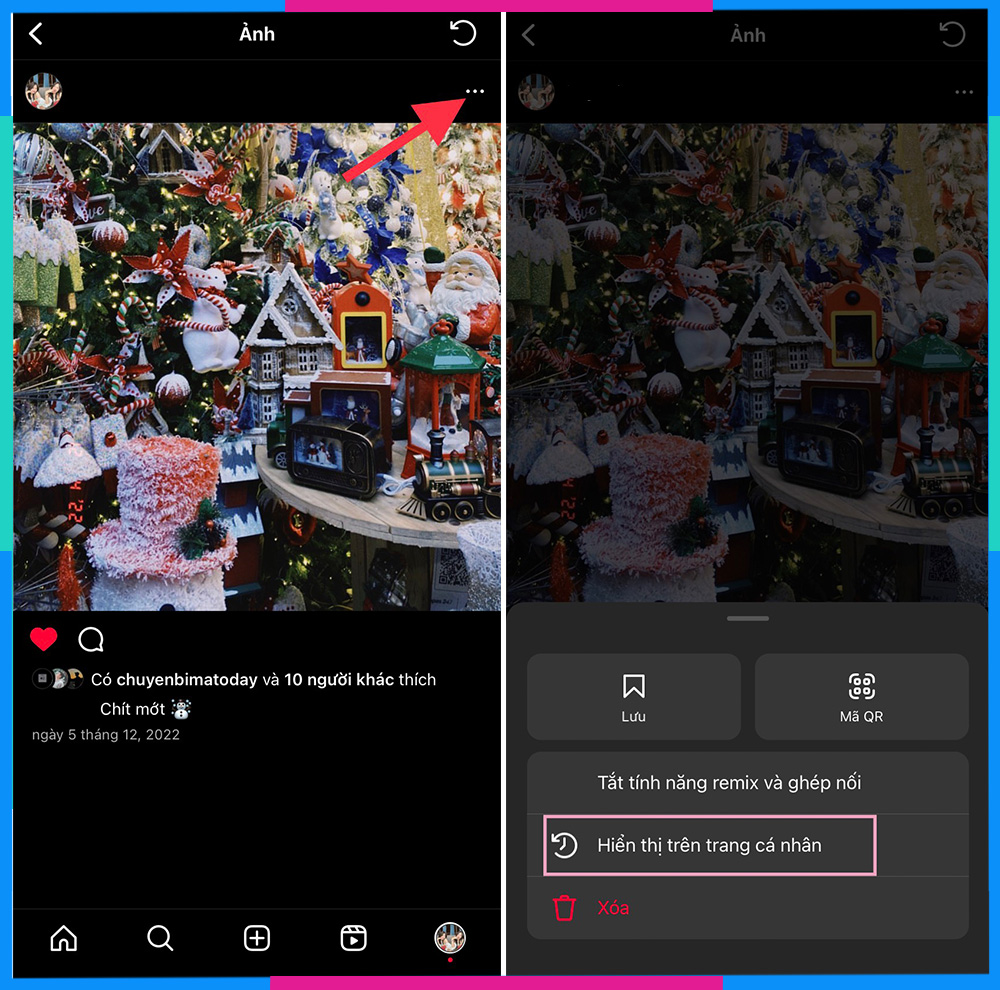 Cách bỏ ẩn bài viết trên Instagram B4