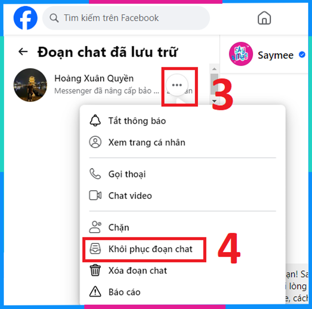 Cách ẩn tin nhắn Messenger và hướng dẫn xem tin nhắn bị ẩn trên Messenger