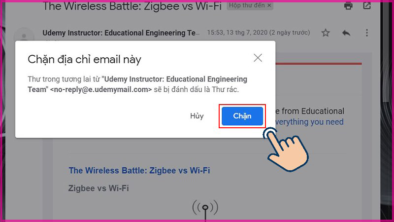 Cách chặn email người dùng khác trên Gmail Dành cho người dùng máy tính Bước 4