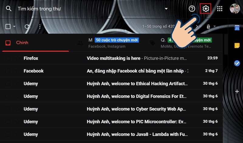 Cách chặn email quảng cáo, thư rác phiền toái trên Gmail Thực hiện trên máy tính Bước 1