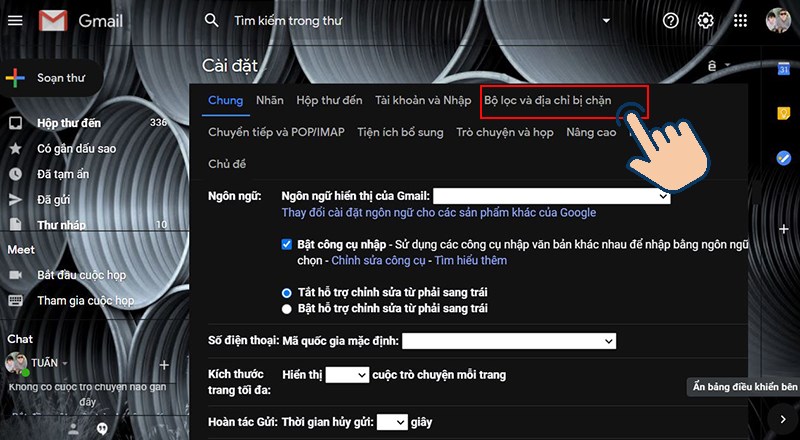 Cách chặn email quảng cáo, thư rác phiền toái trên Gmail Thực hiện trên máy tính Bước 3