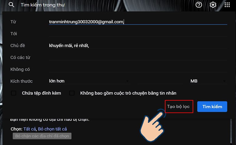 Cách chặn email quảng cáo, thư rác phiền toái trên Gmail Thực hiện trên máy tính Bước 5