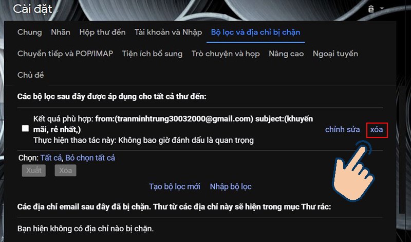 Cách chặn email quảng cáo, thư rác phiền toái trên Gmail Thực hiện trên máy tính Bước 7