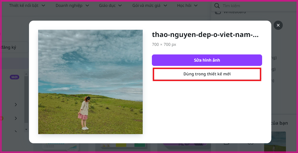 Cách chèn logo hàng loạt trên Canva thực hiện trên máy tính bước 2.1