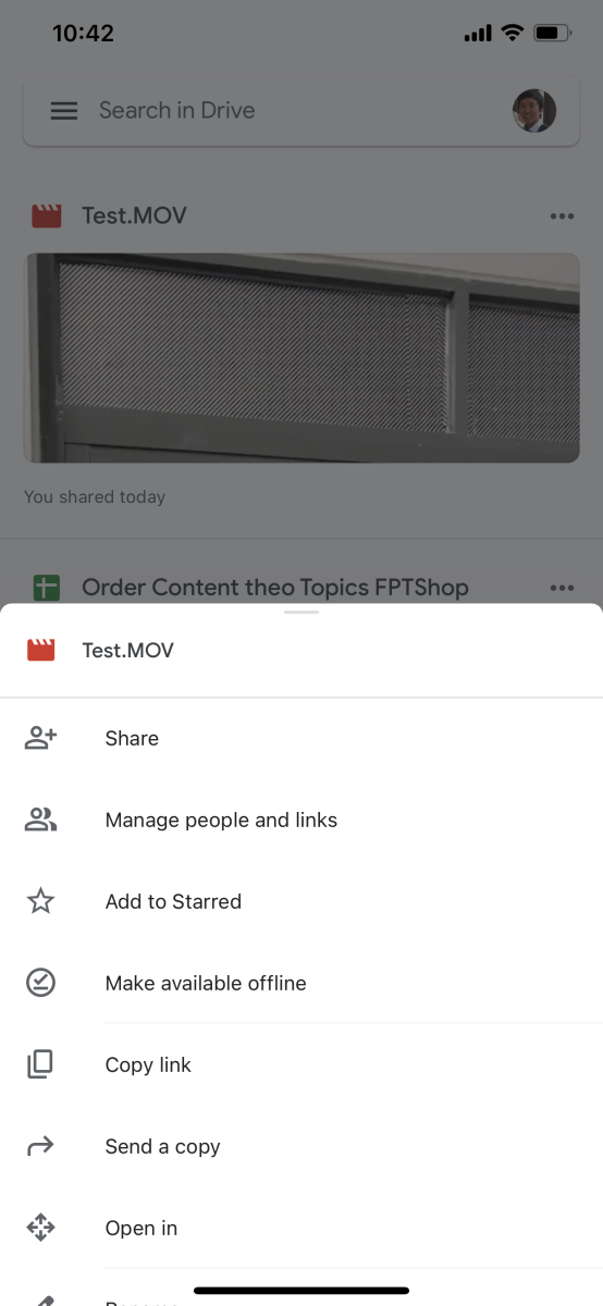 Chia sẻ Google Drive trên điện thoại bước 2