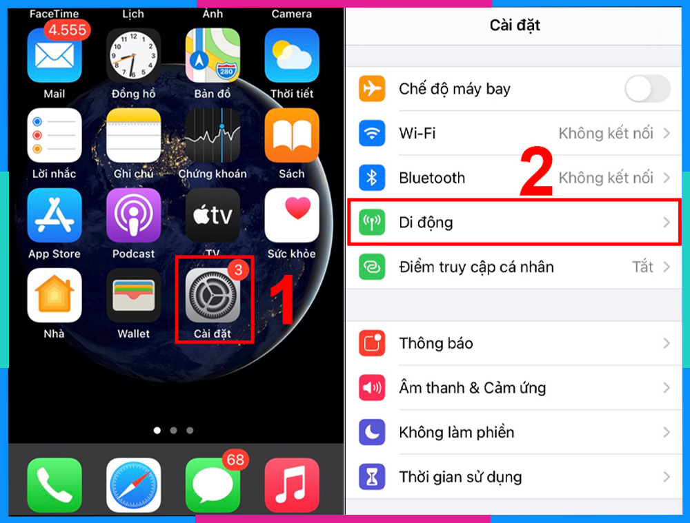 Cách share mạng 4G iOS 1